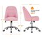 Pink Modern Armless Desk Chair with Tufted Faux Leather for Home Office
